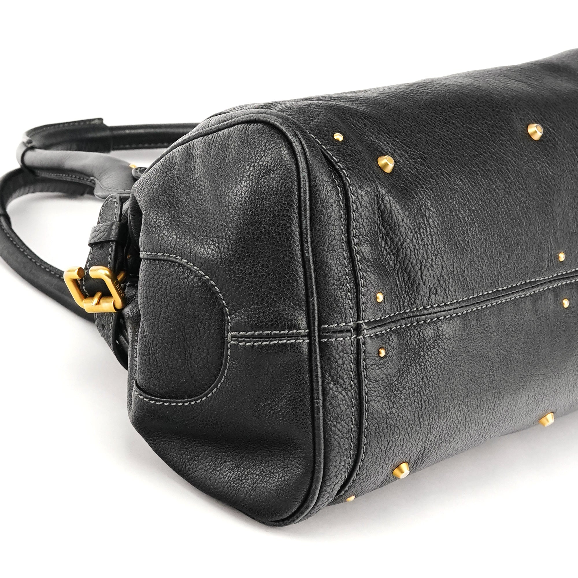 Black Leather Paddington Shoulder Bag