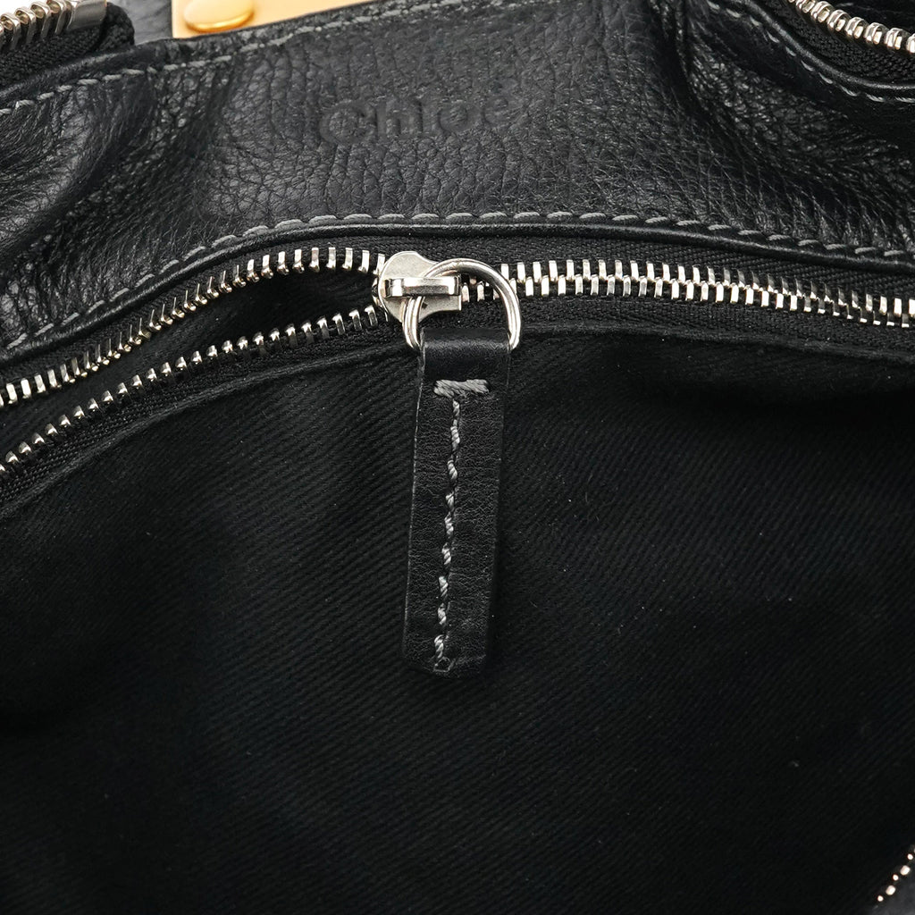 Black Leather Paddington Shoulder Bag