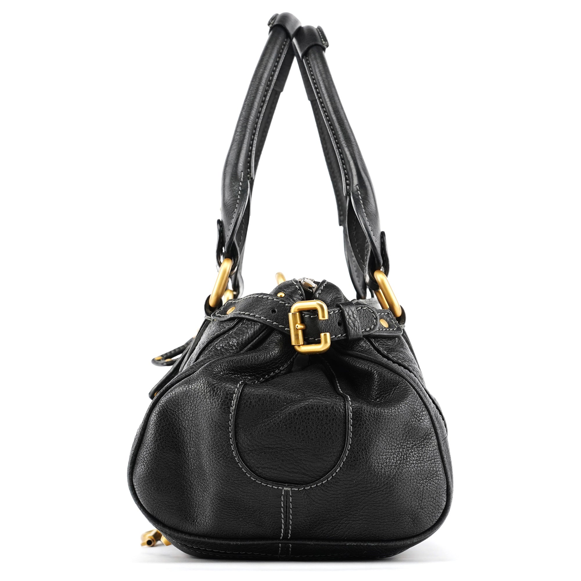 Black Leather Paddington Shoulder Bag