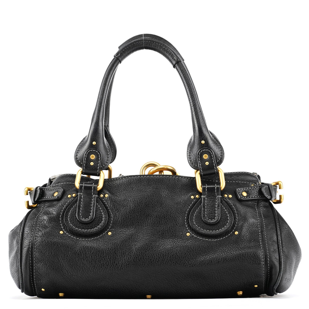 Black Leather Paddington Shoulder Bag