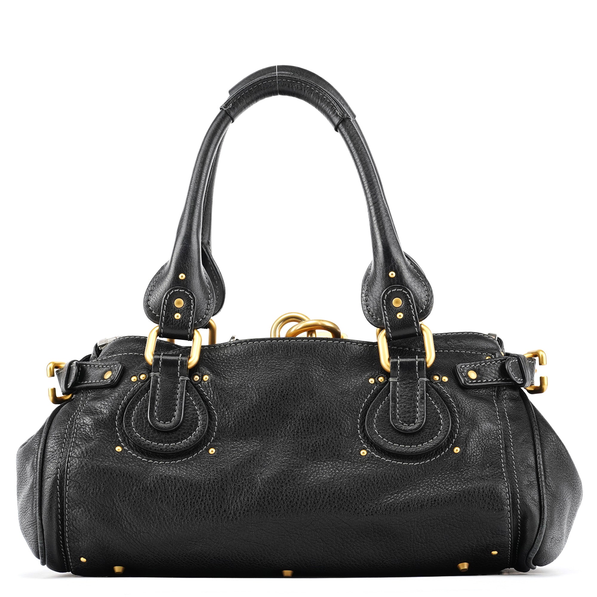 Black Leather Paddington Shoulder Bag
