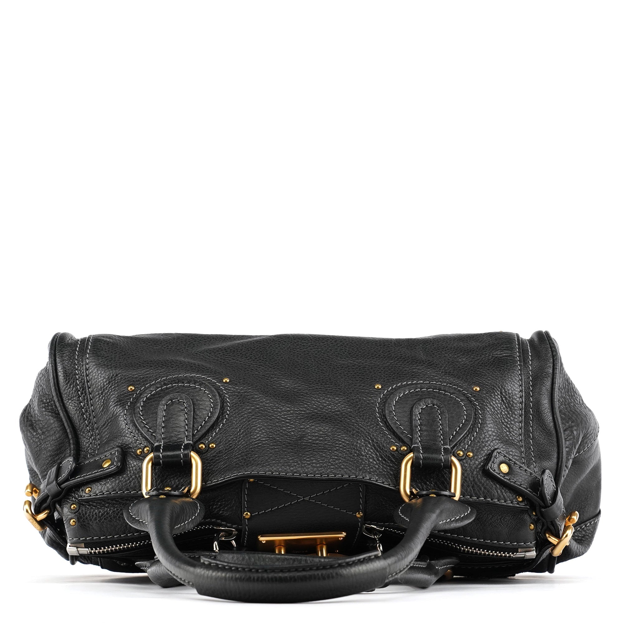 Black Leather Paddington Shoulder Bag