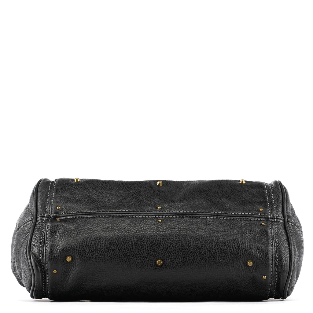 Black Leather Paddington Shoulder Bag