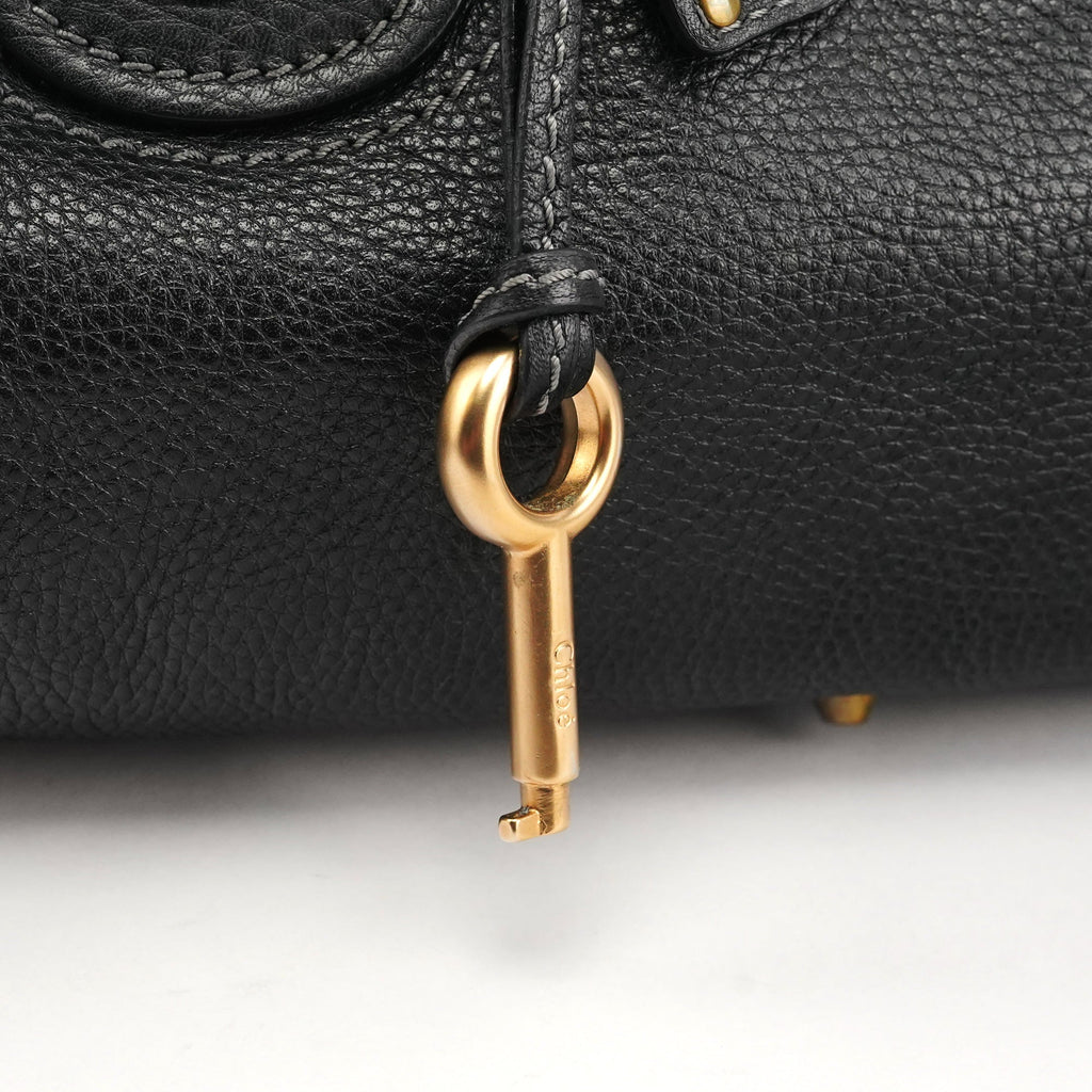 Black Leather Paddington Shoulder Bag