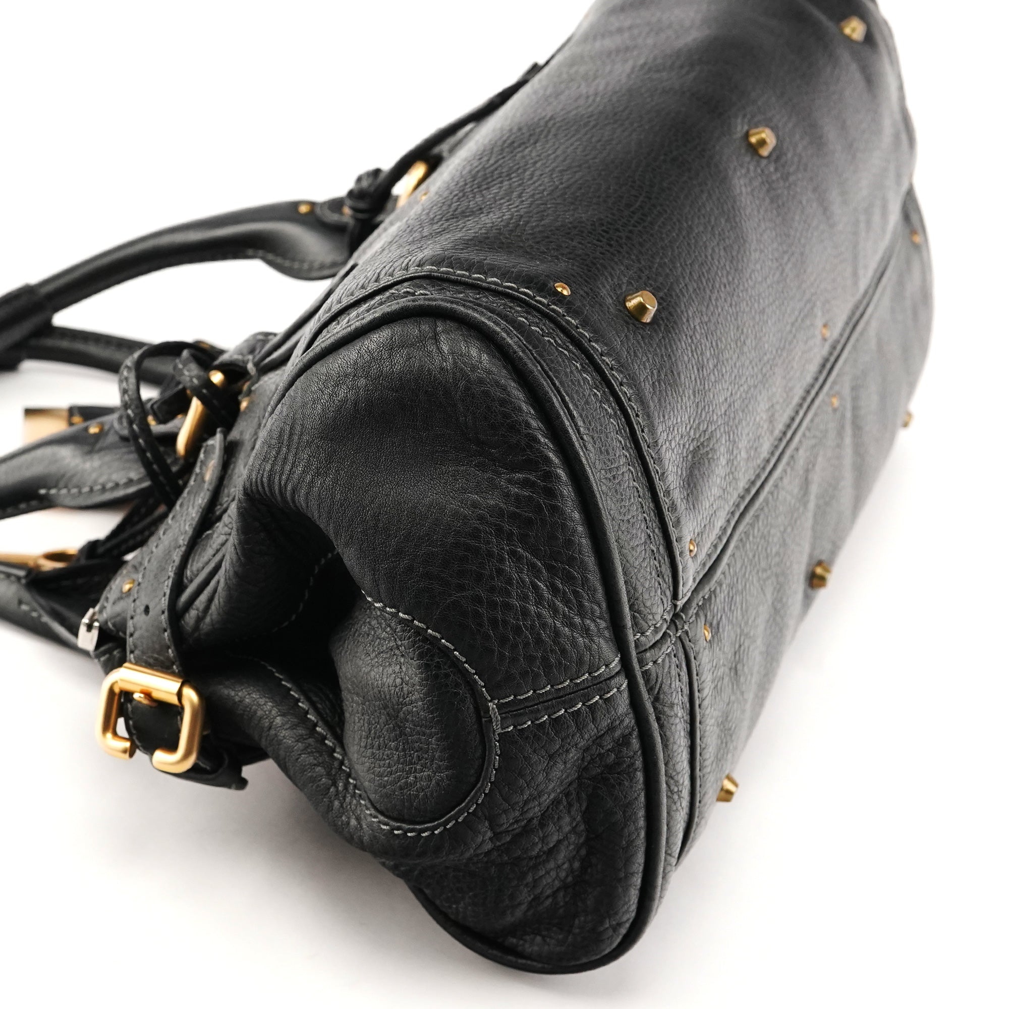 Black Leather Paddington Shoulder Bag