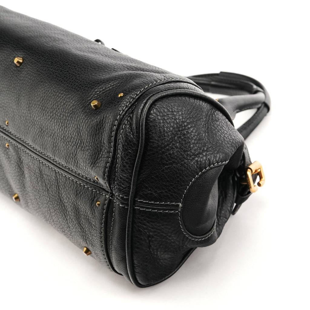 Black Leather Paddington Shoulder Bag