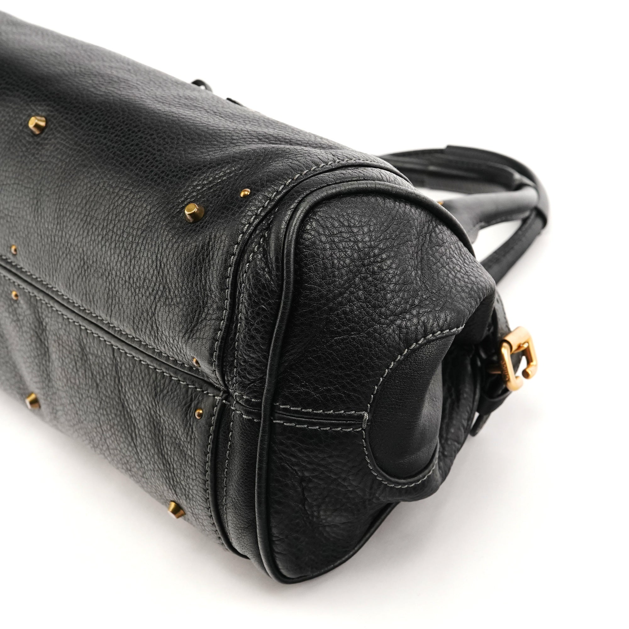 Black Leather Paddington Shoulder Bag