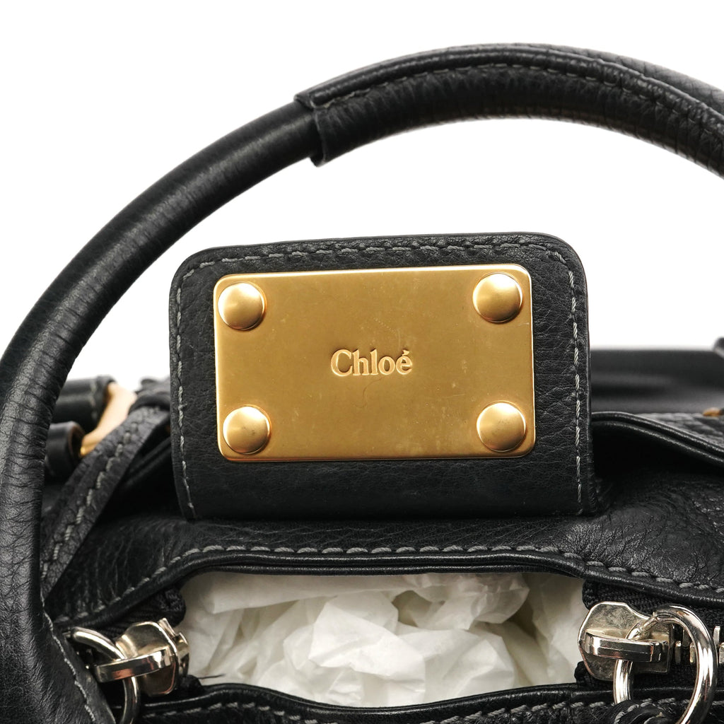 Black Leather Paddington Shoulder Bag
