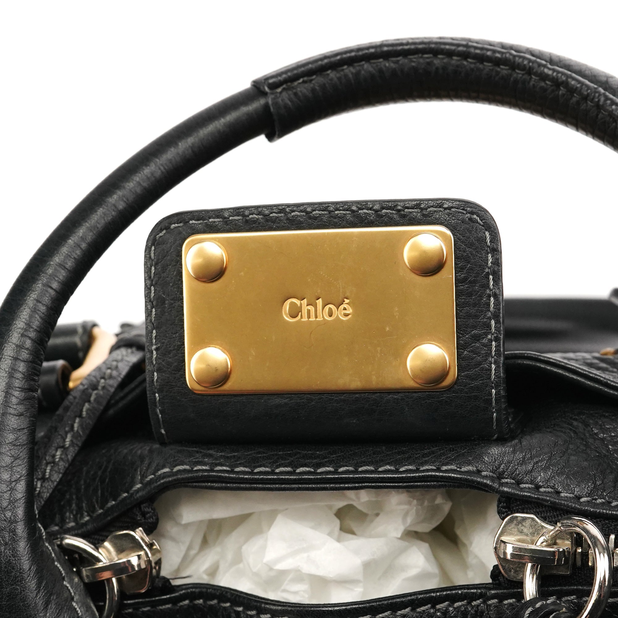 Black Leather Paddington Shoulder Bag