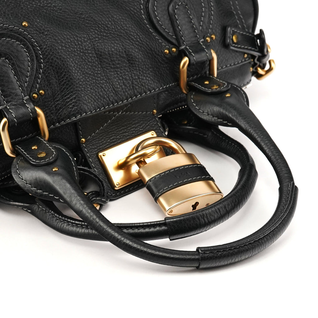 Black Leather Paddington Shoulder Bag