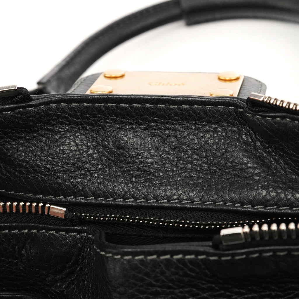 Black Leather Paddington Shoulder Bag