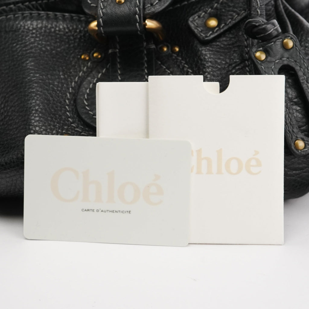 Black Leather Paddington Shoulder Bag