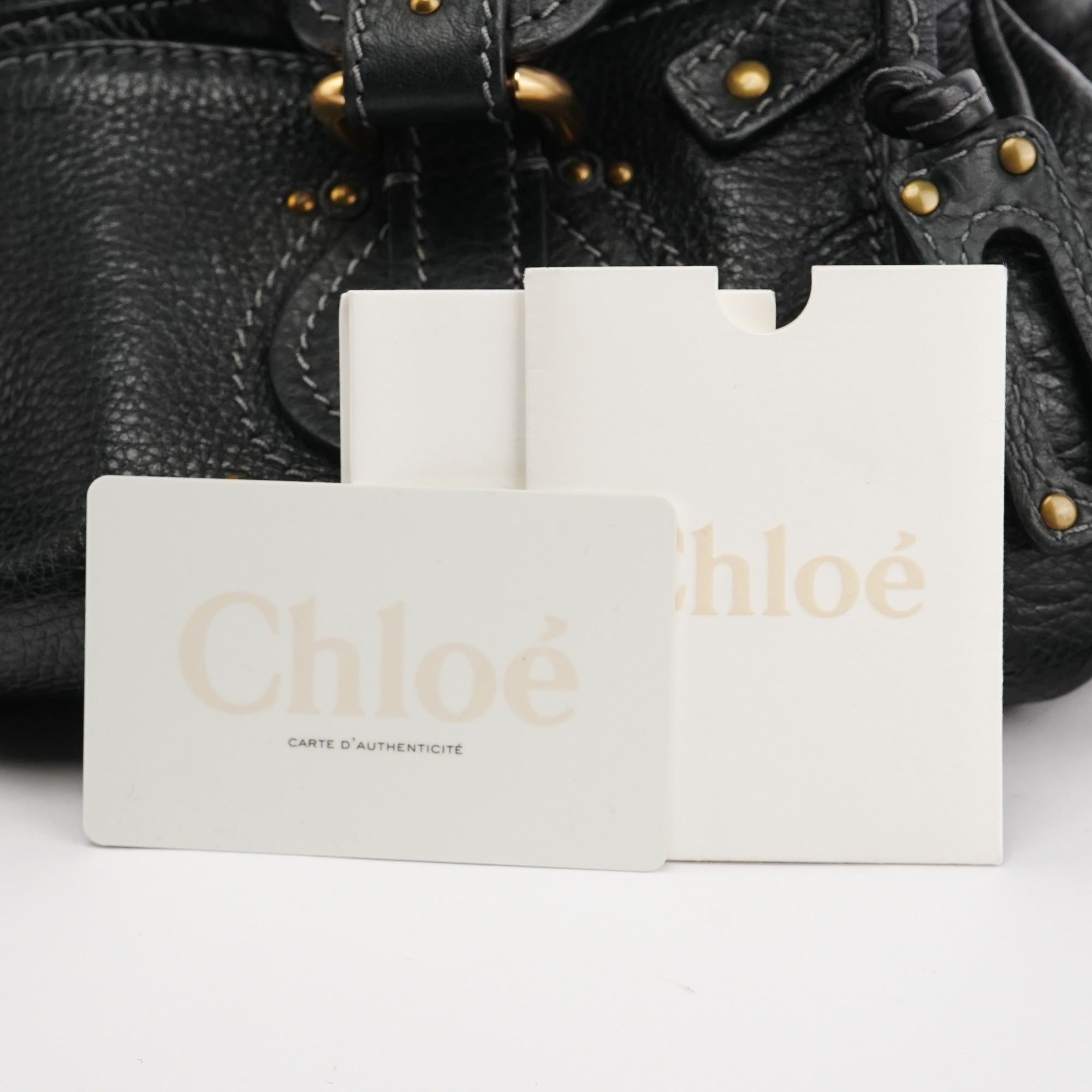 Black Leather Paddington Shoulder Bag