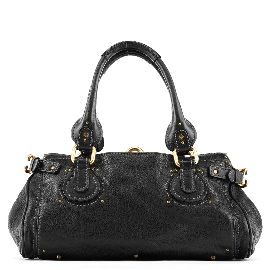 Black Leather Paddington Shoulder Bag