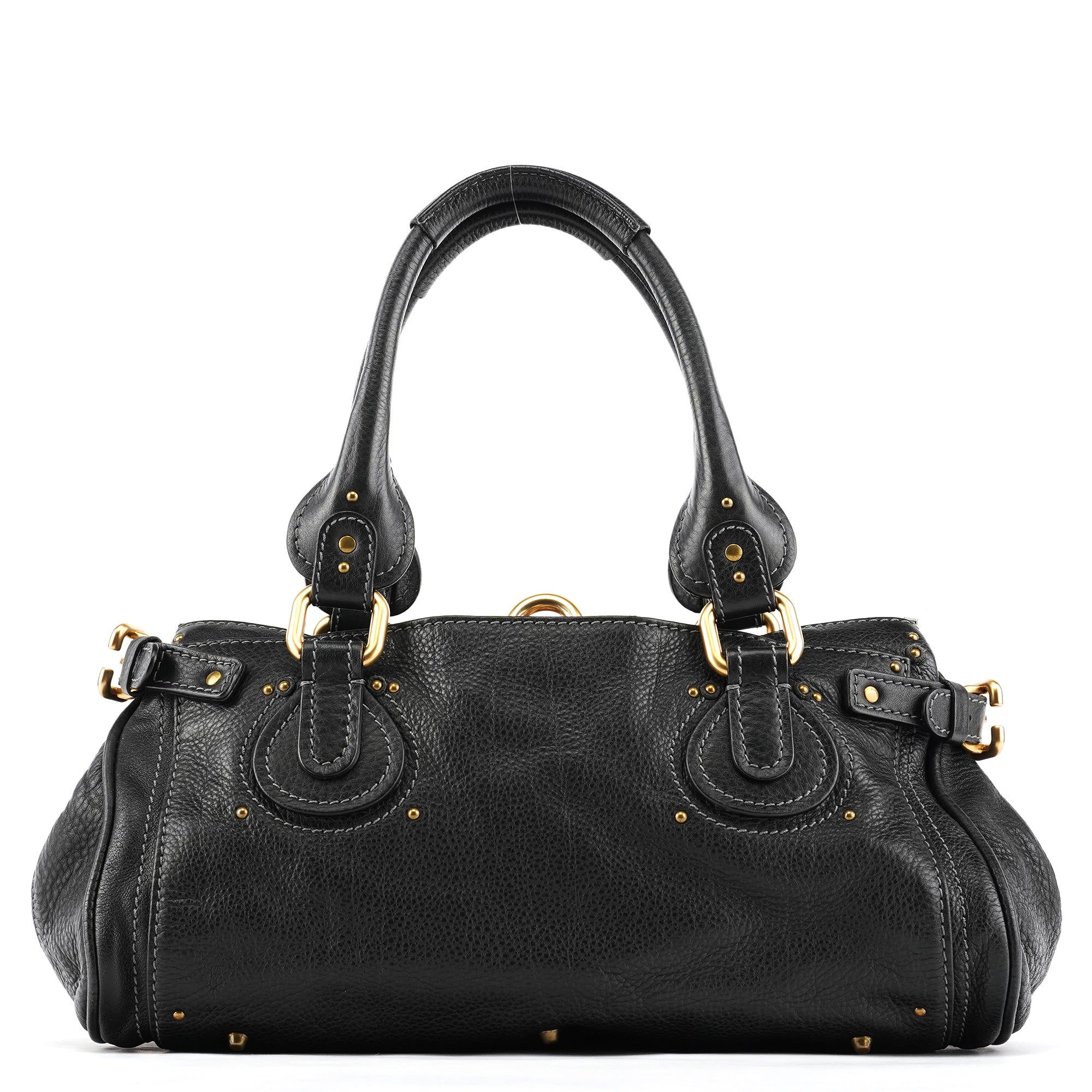 Black Leather Paddington Shoulder Bag