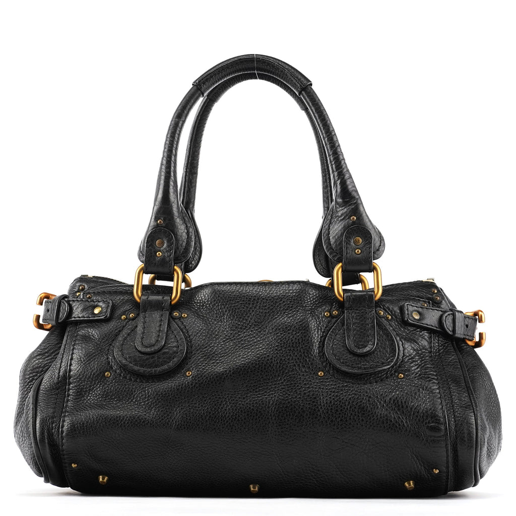 Black Leather Paddington Shoulder Bag