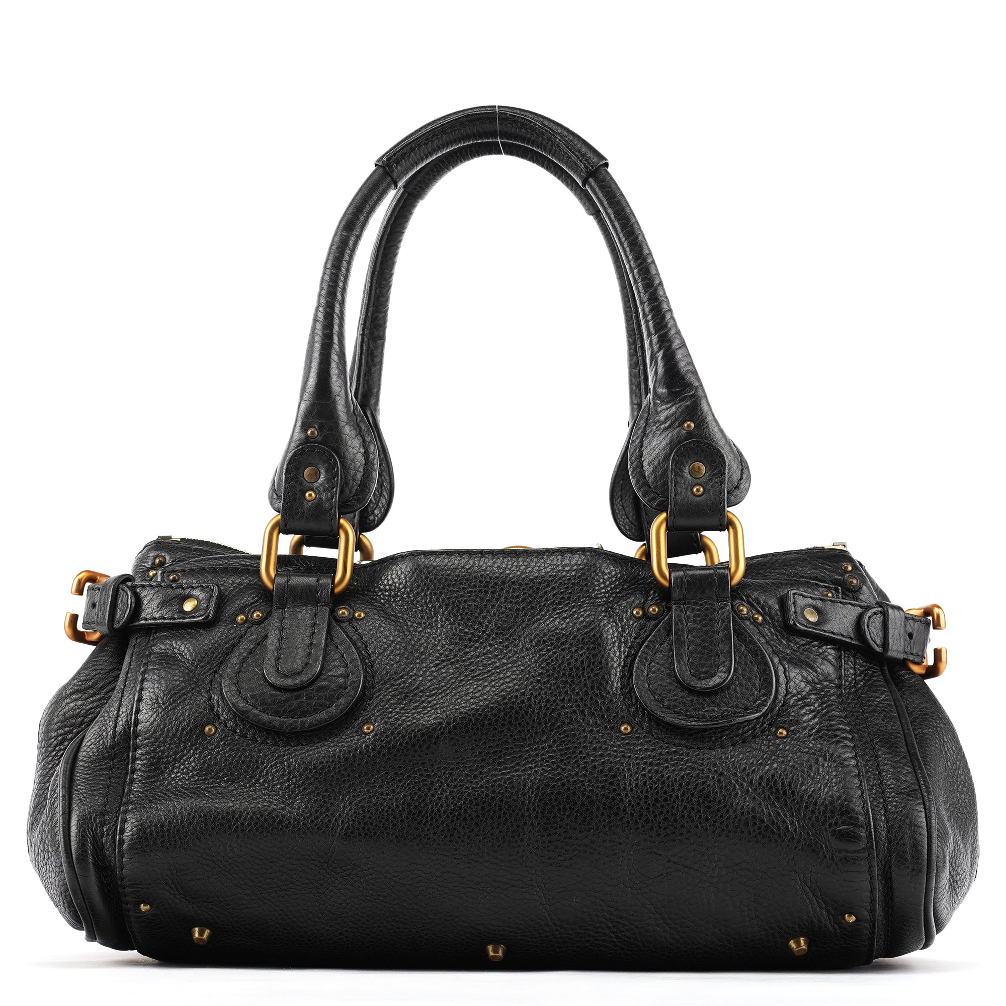 Black Leather Paddington Shoulder Bag
