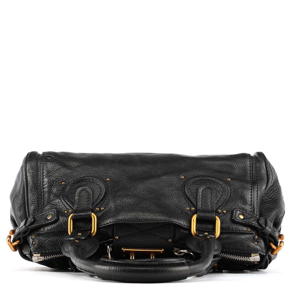 Black Leather Paddington Shoulder Bag