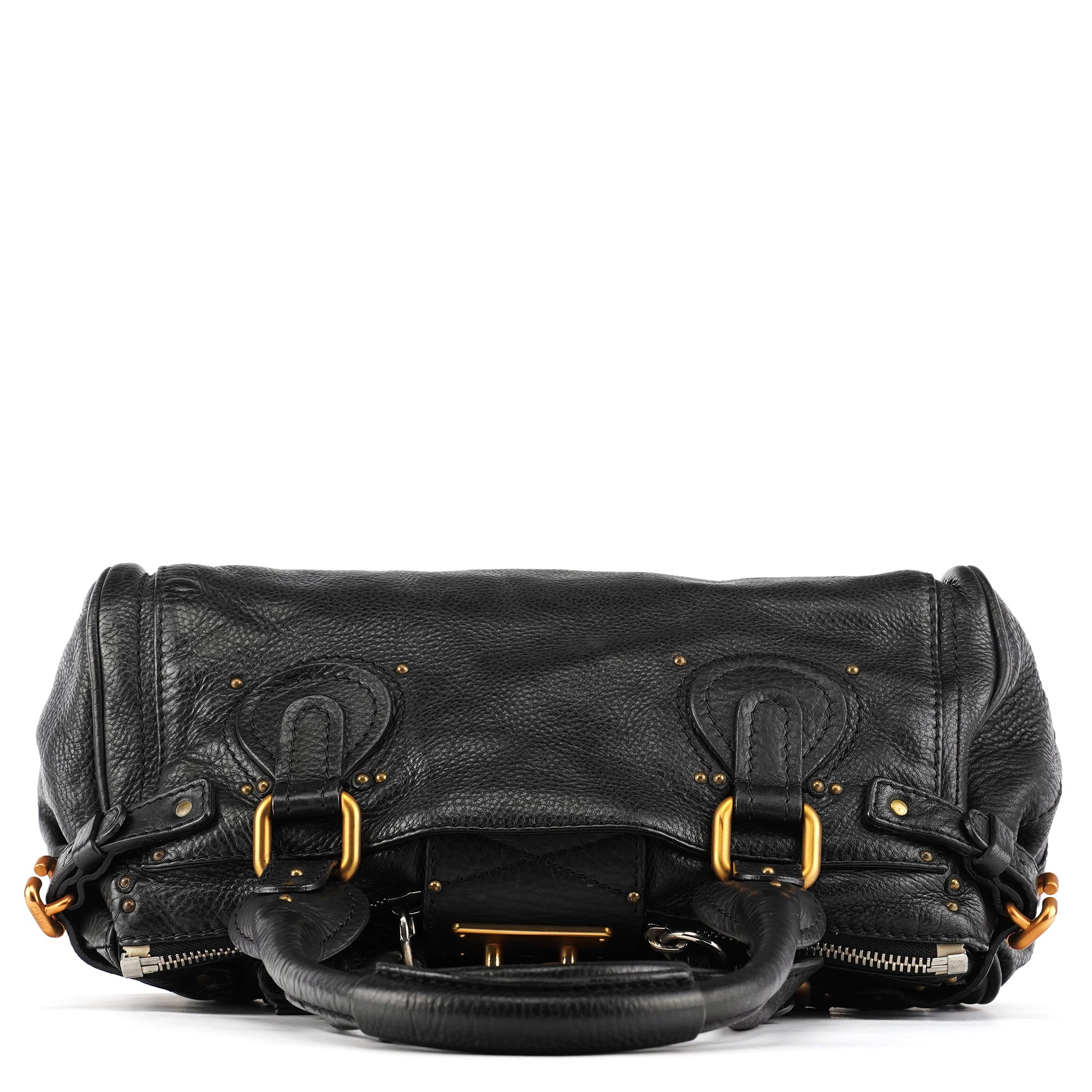 Black Leather Paddington Shoulder Bag