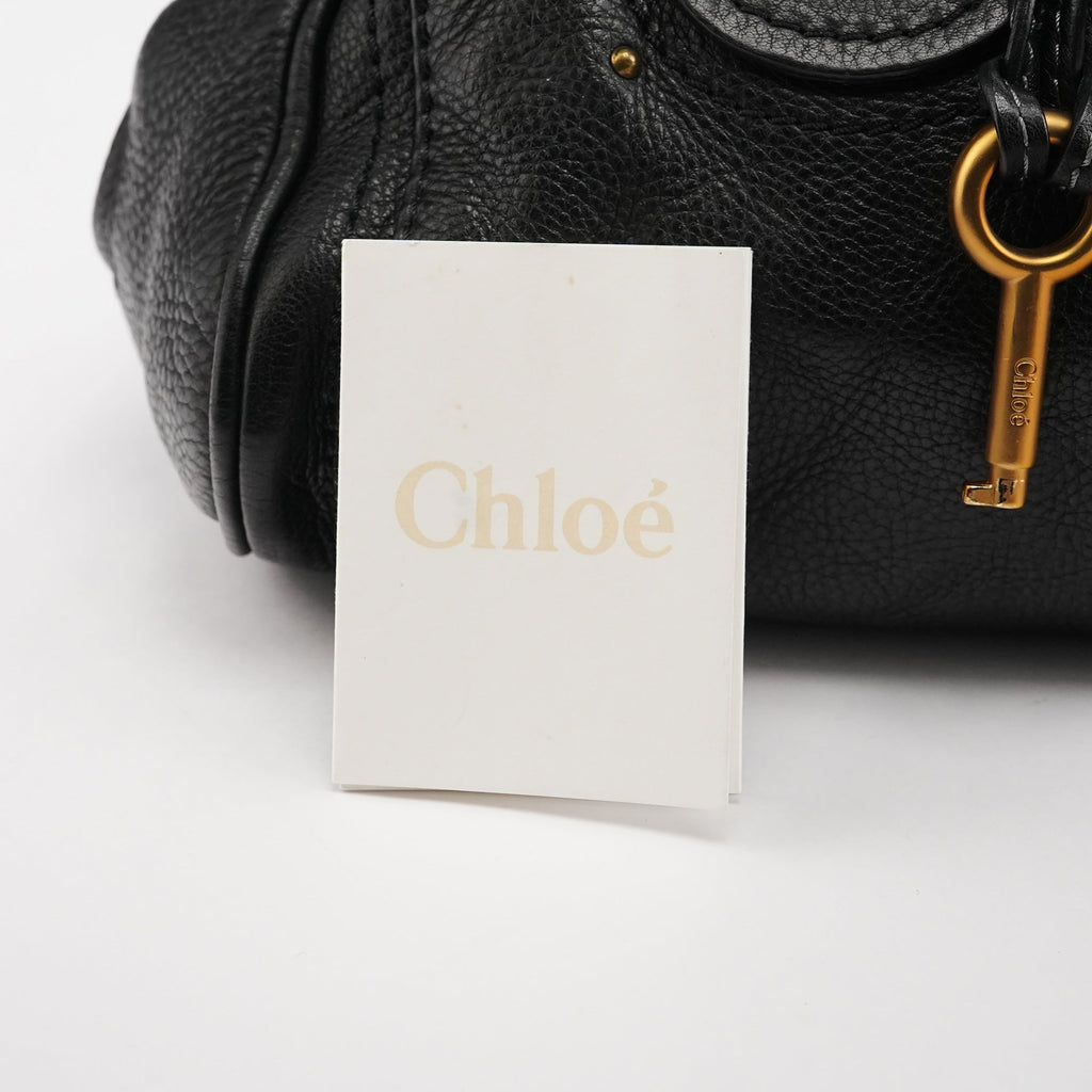 Black Leather Paddington Shoulder Bag