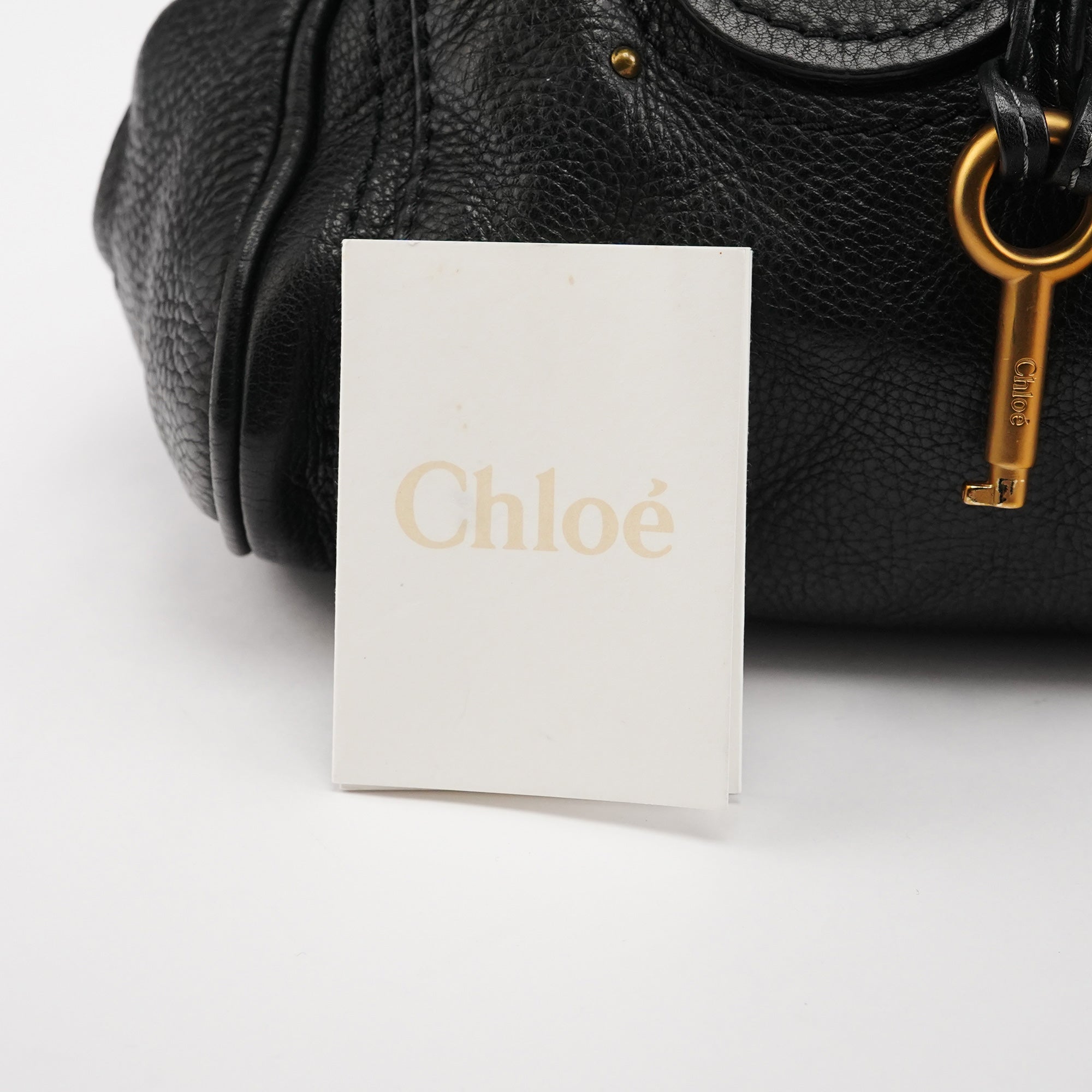 Black Leather Paddington Shoulder Bag