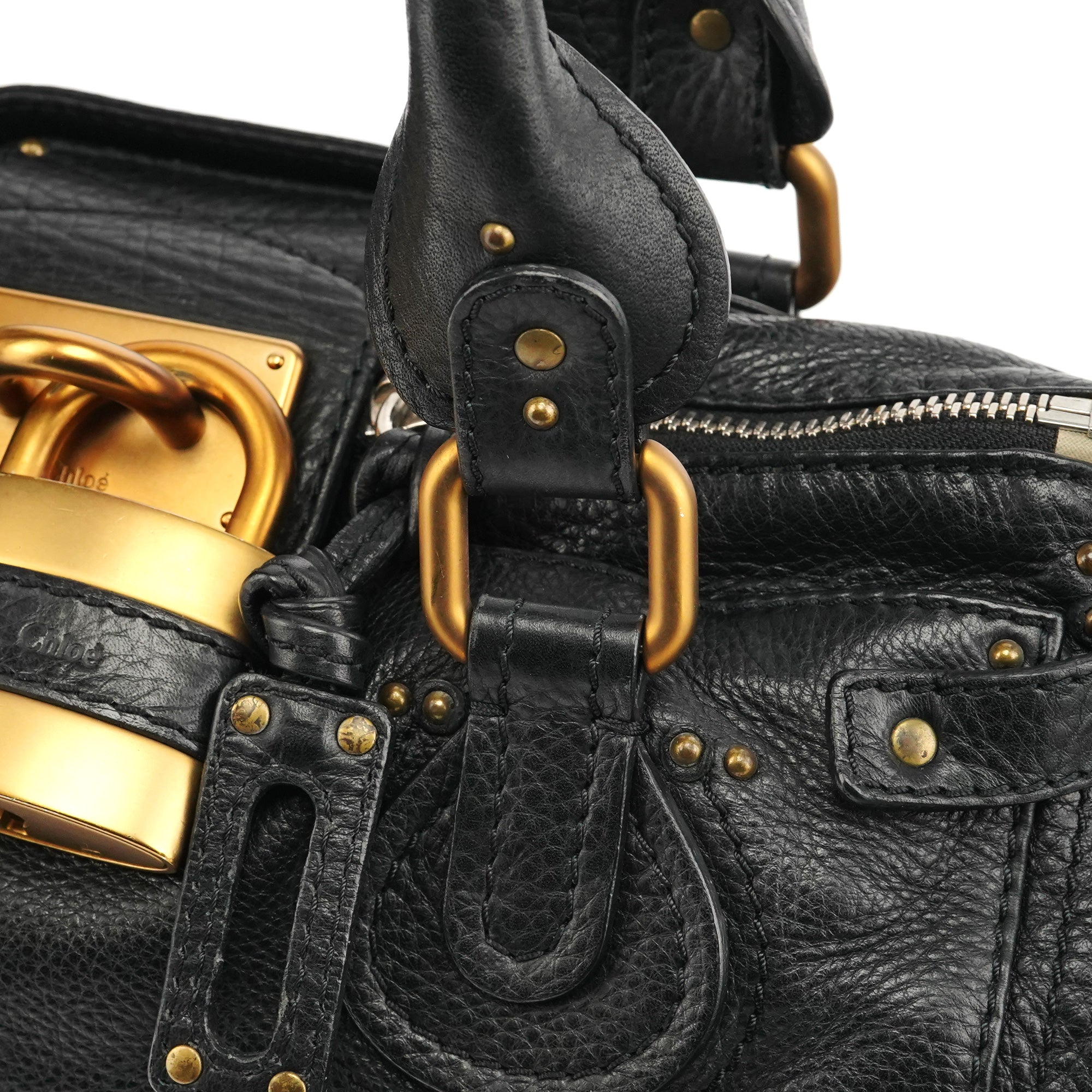 Black Leather Paddington Shoulder Bag