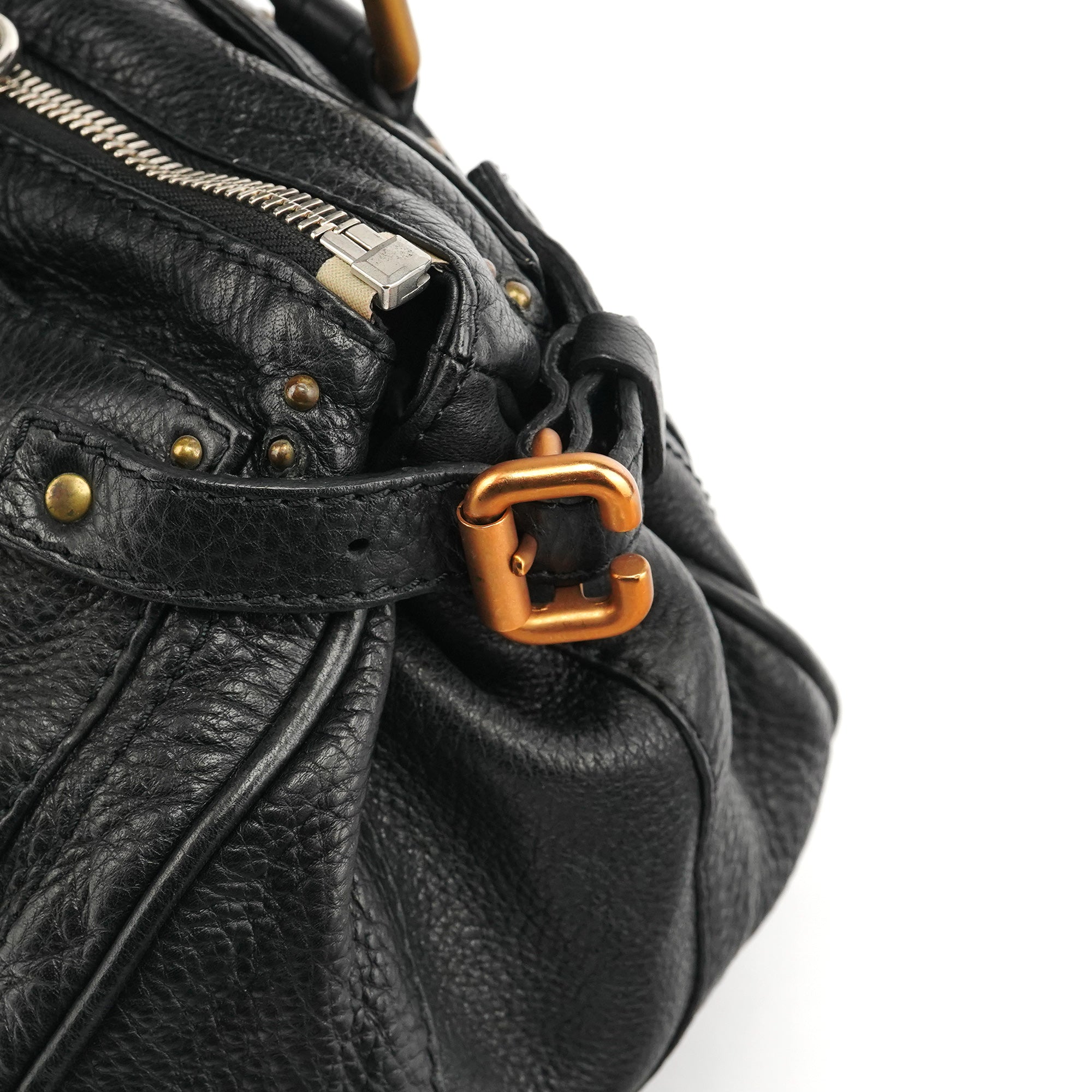 Black Leather Paddington Shoulder Bag