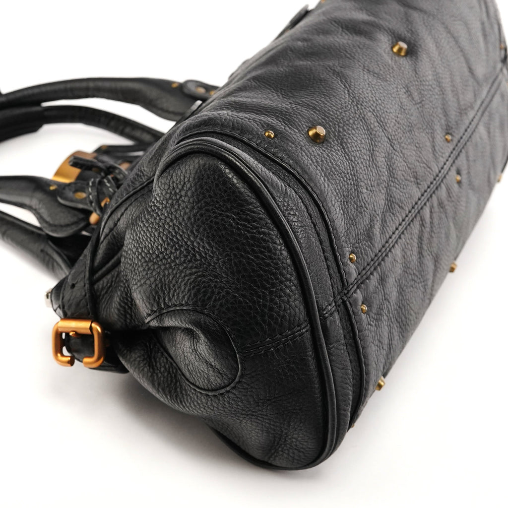 Black Leather Paddington Shoulder Bag