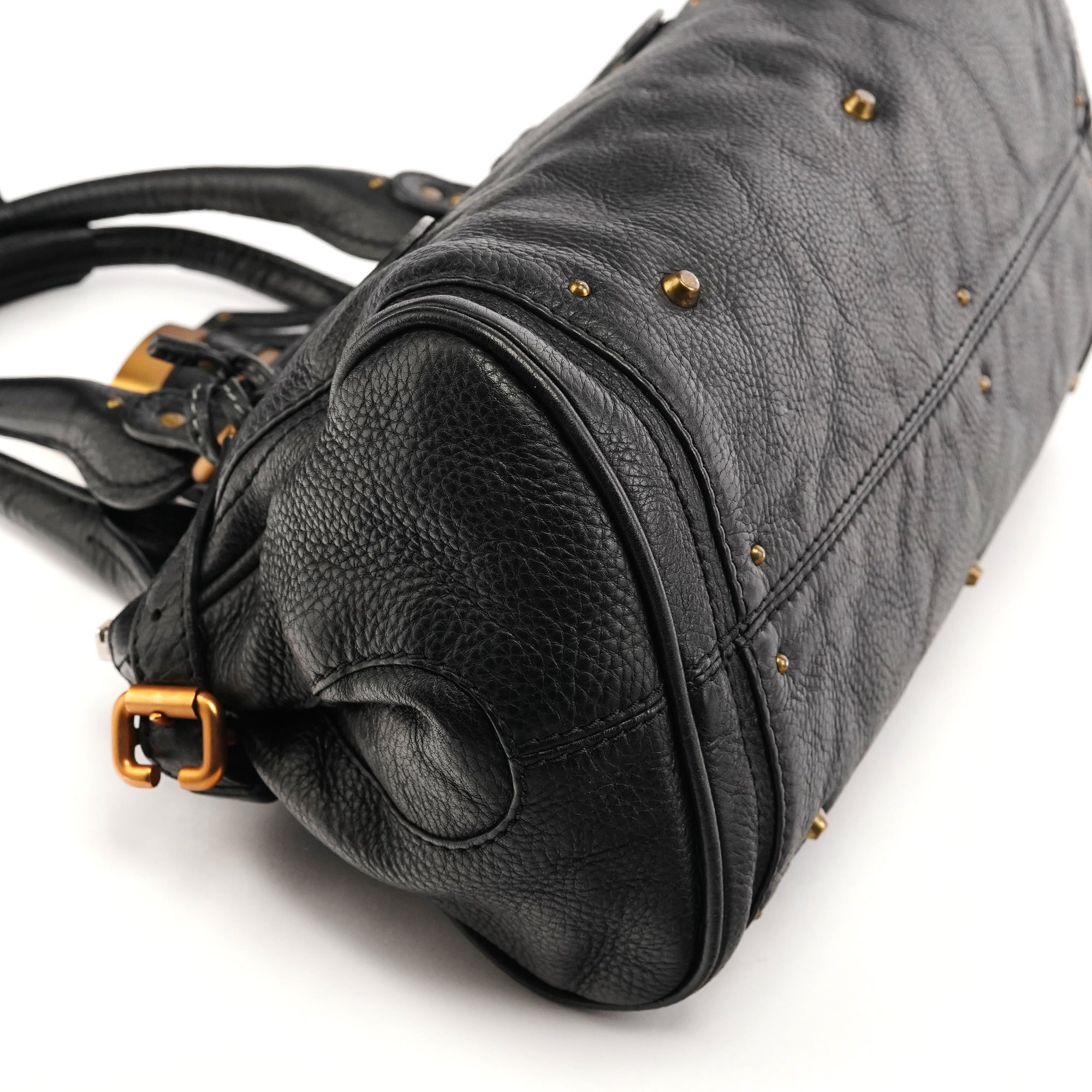 Black Leather Paddington Shoulder Bag
