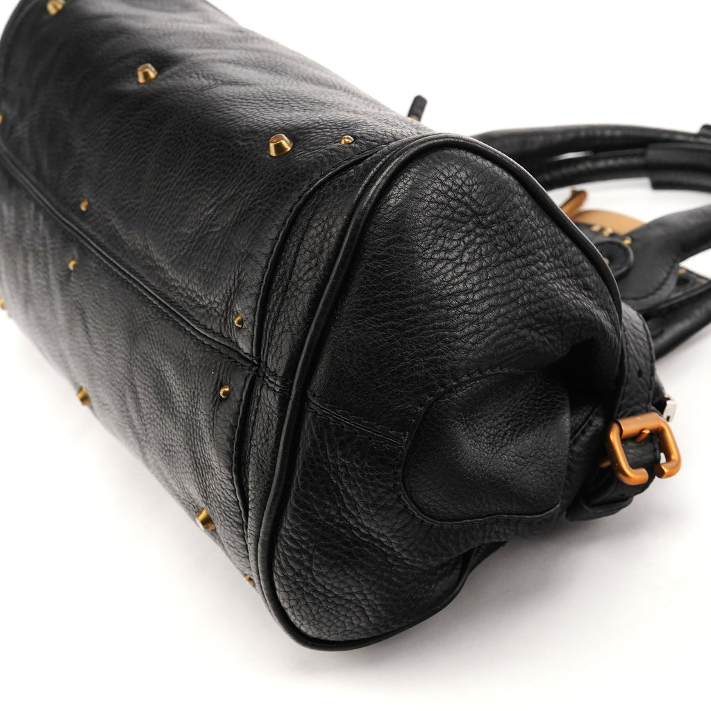 Black Leather Paddington Shoulder Bag