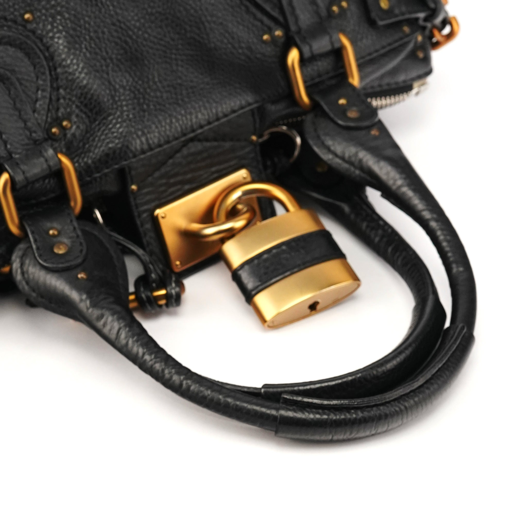 Black Leather Paddington Shoulder Bag
