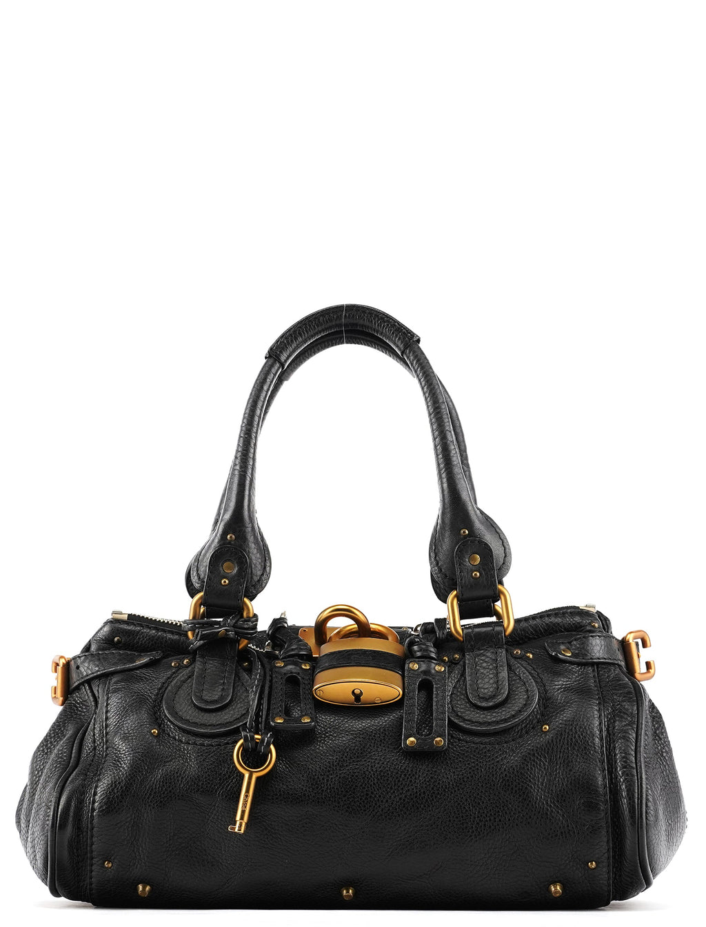 Black Leather Paddington Shoulder Bag
