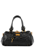 Black Leather Paddington Shoulder Bag