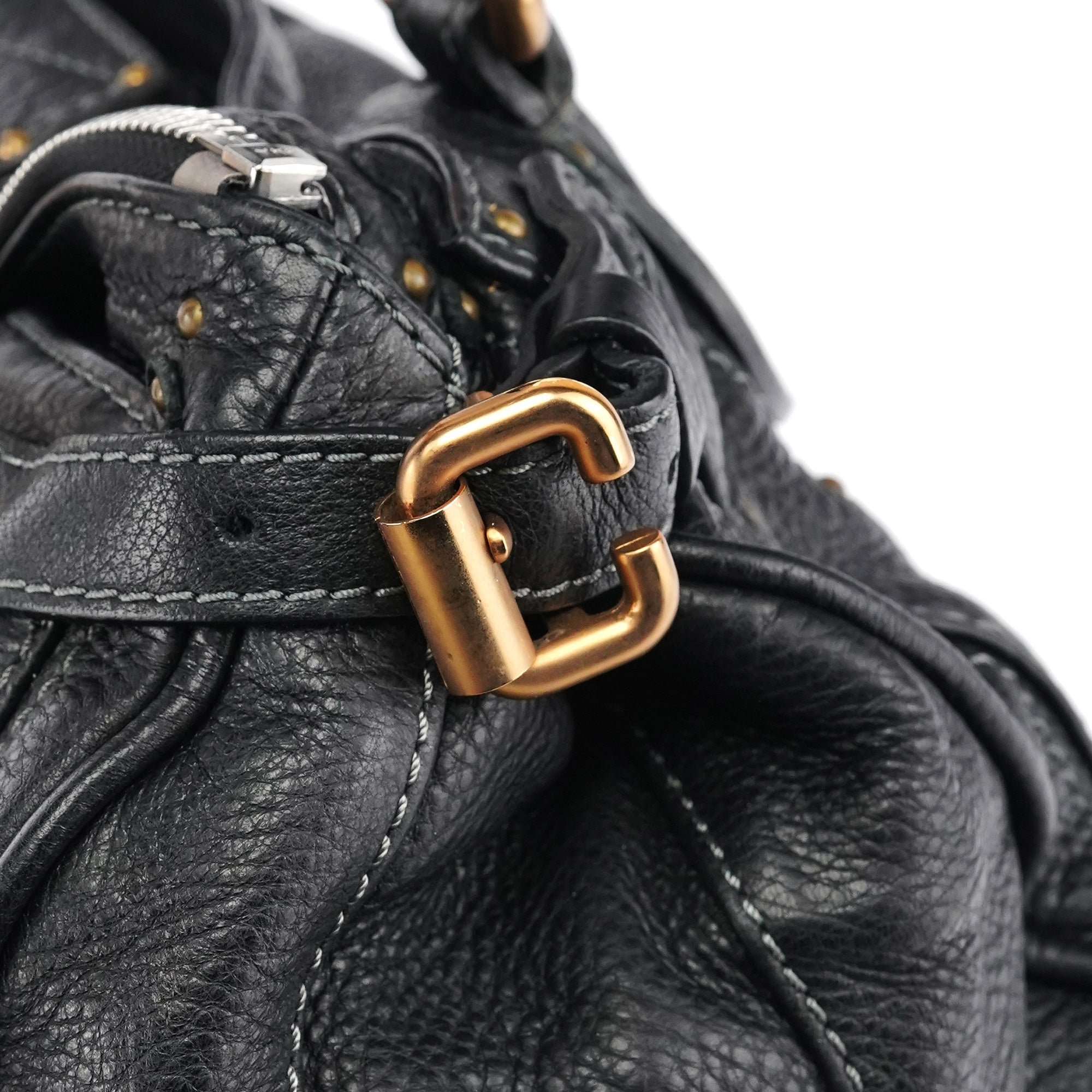 Black Leather Paddington Shoulder Bag