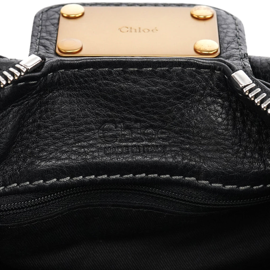 Black Leather Paddington Shoulder Bag