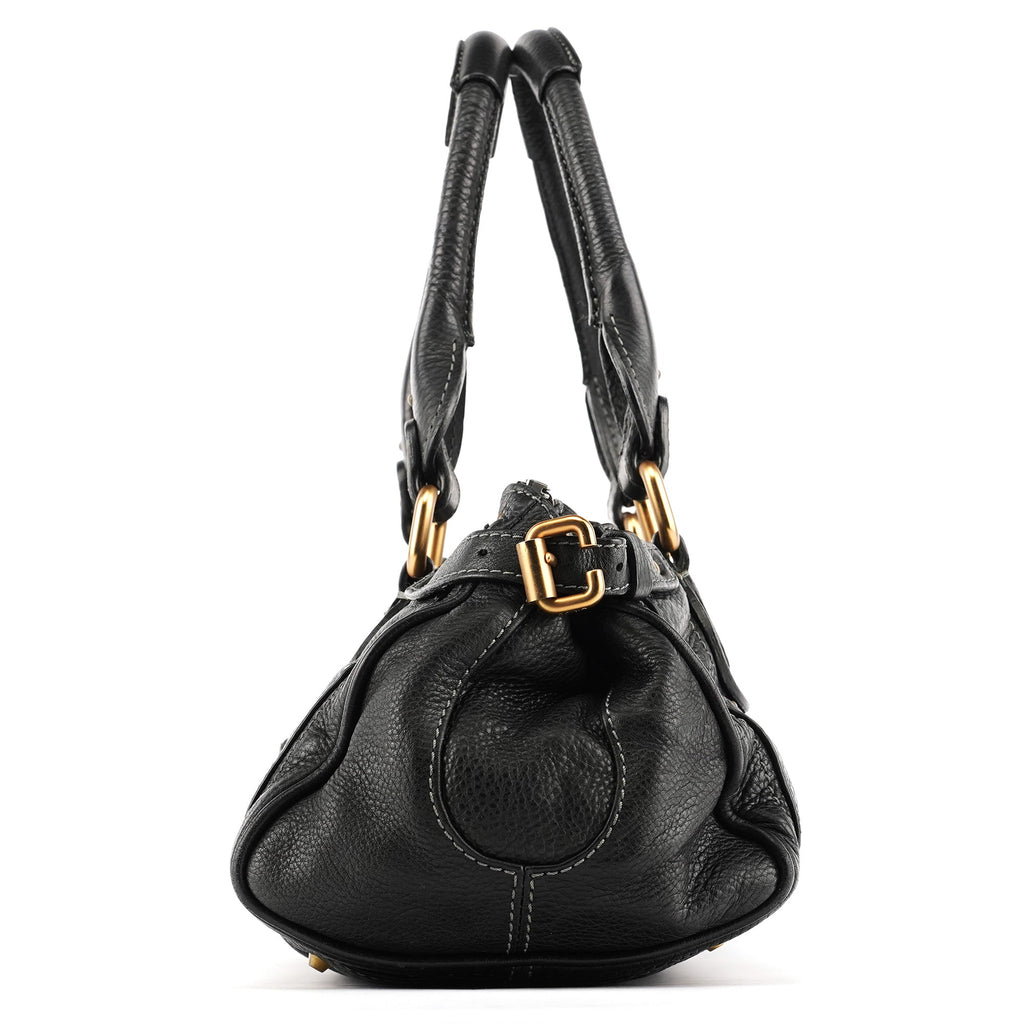 Black Leather Paddington Shoulder Bag