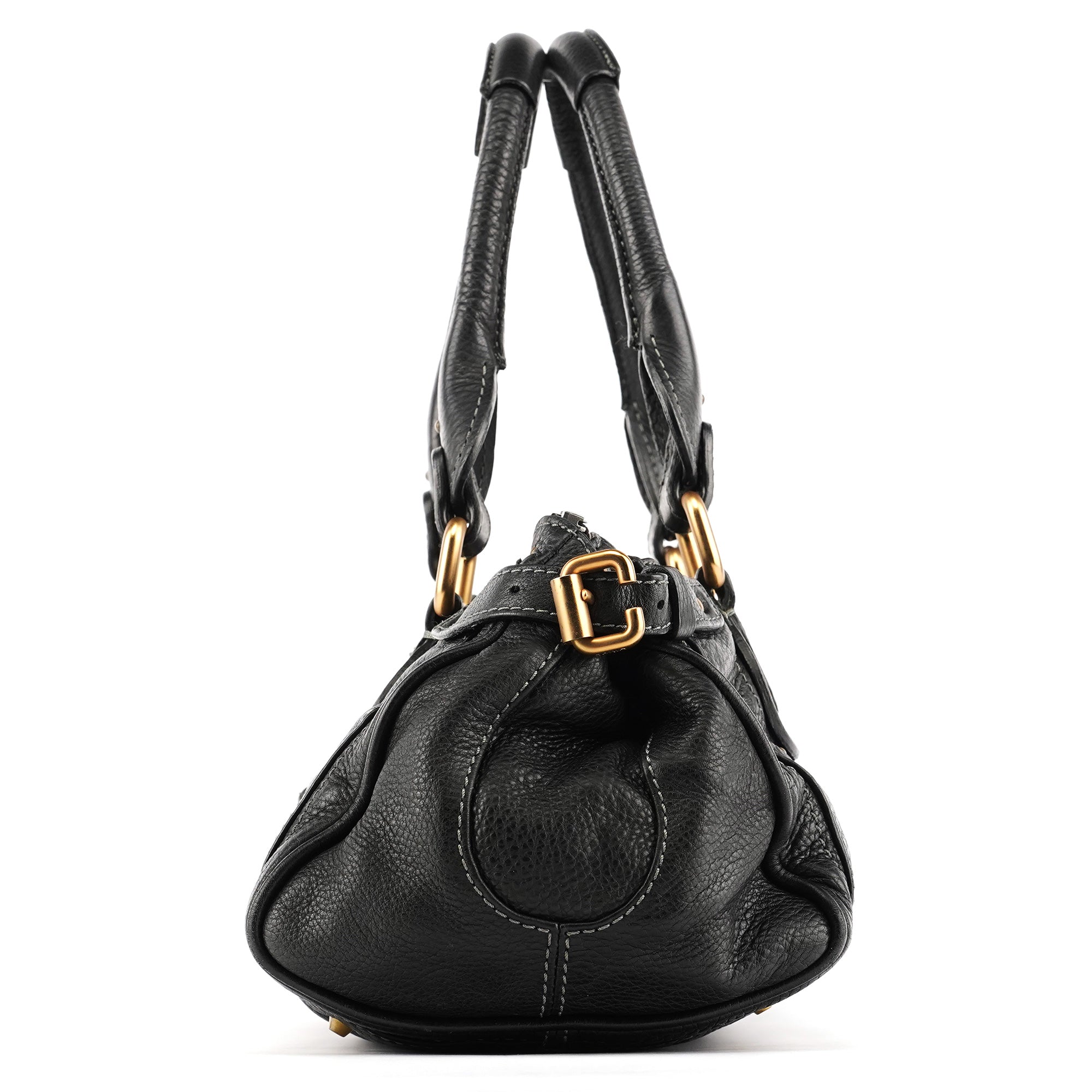 Black Leather Paddington Shoulder Bag