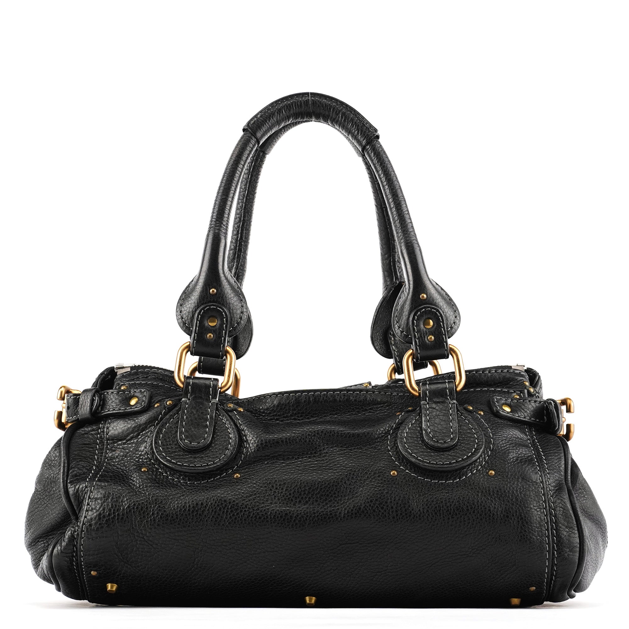 Black Leather Paddington Shoulder Bag