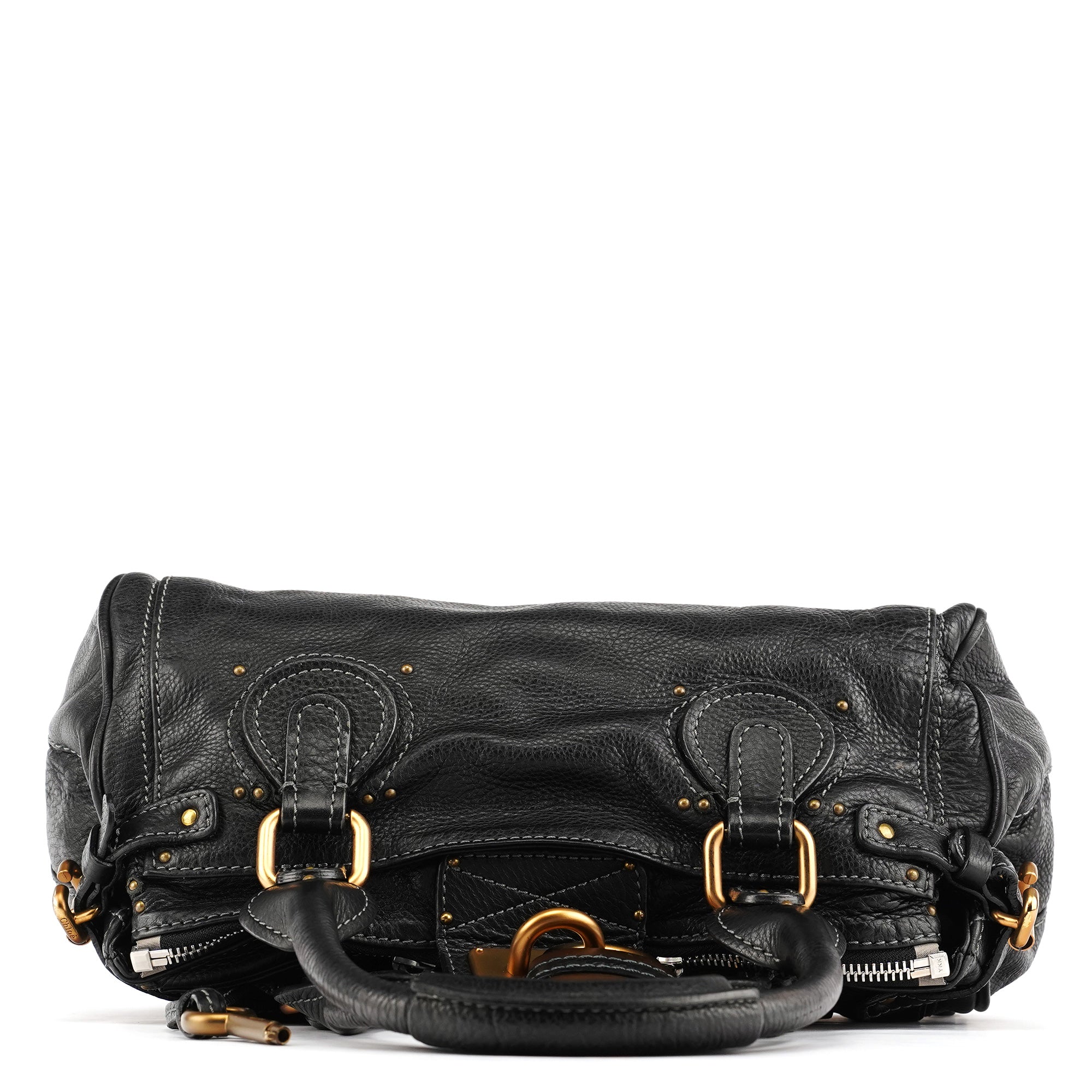 Black Leather Paddington Shoulder Bag