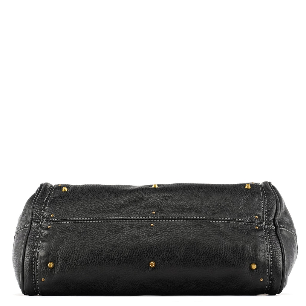 Black Leather Paddington Shoulder Bag