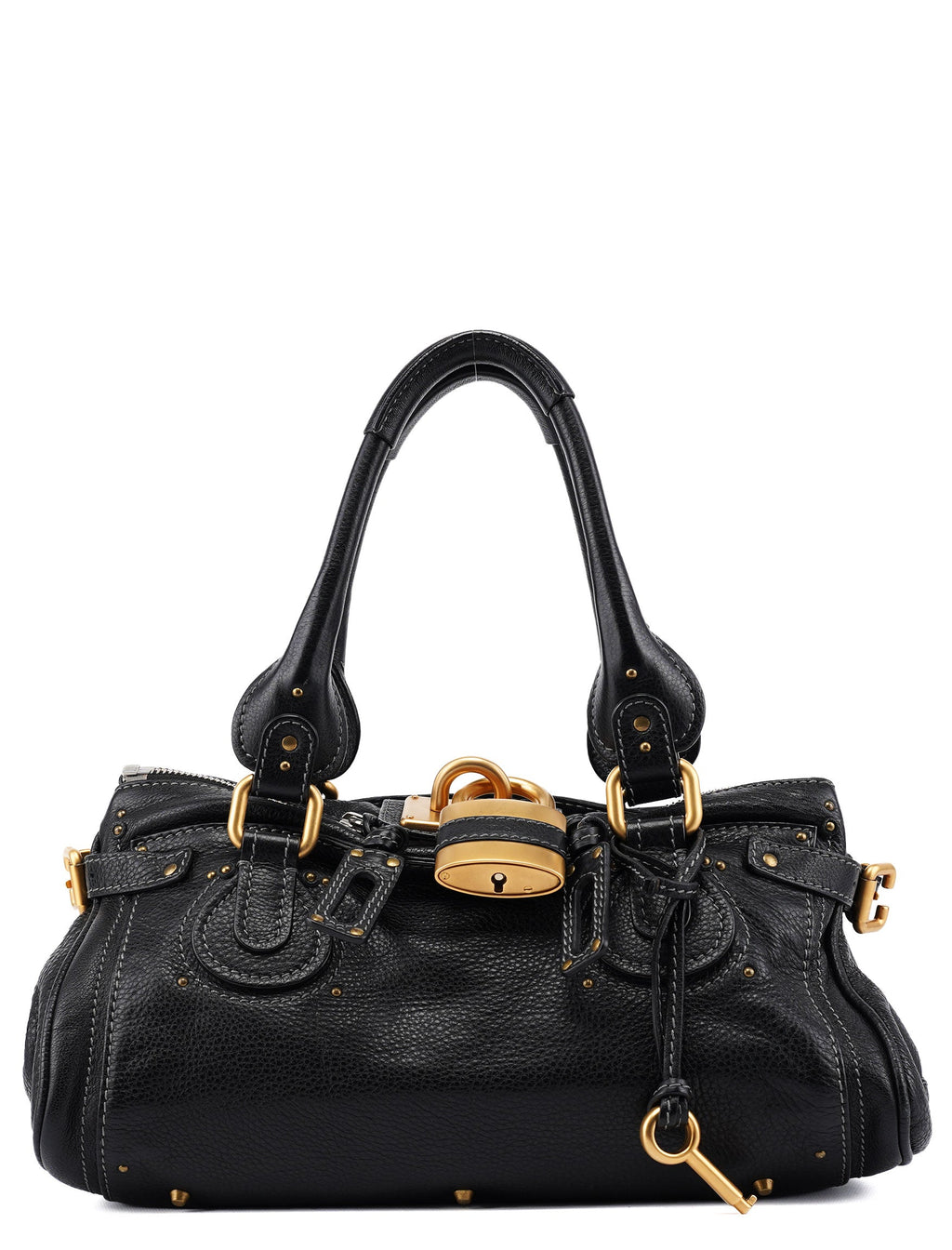 Black Leather Paddington Shoulder Bag