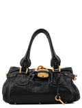 Black Leather Paddington Shoulder Bag
