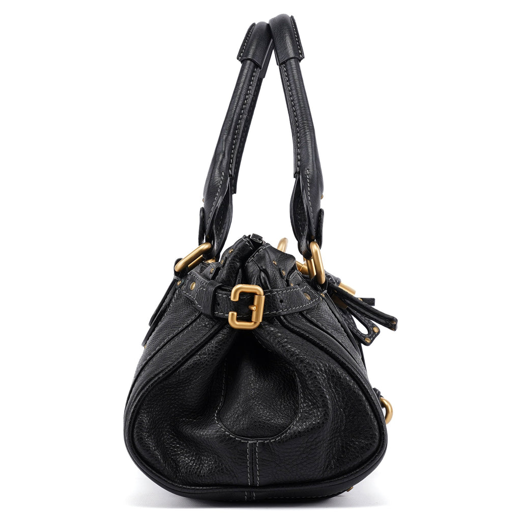 Black Leather Paddington Shoulder Bag
