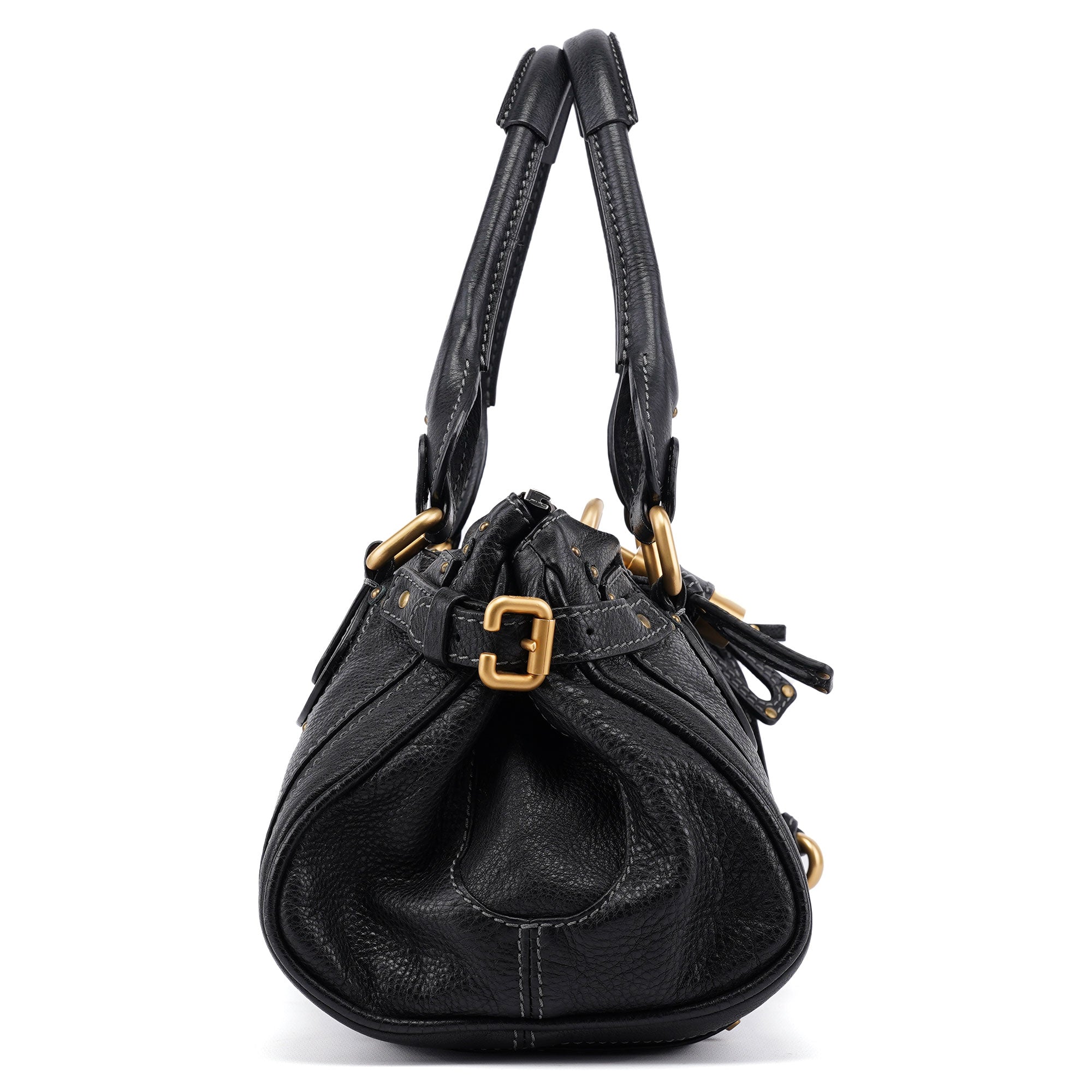 Black Leather Paddington Shoulder Bag