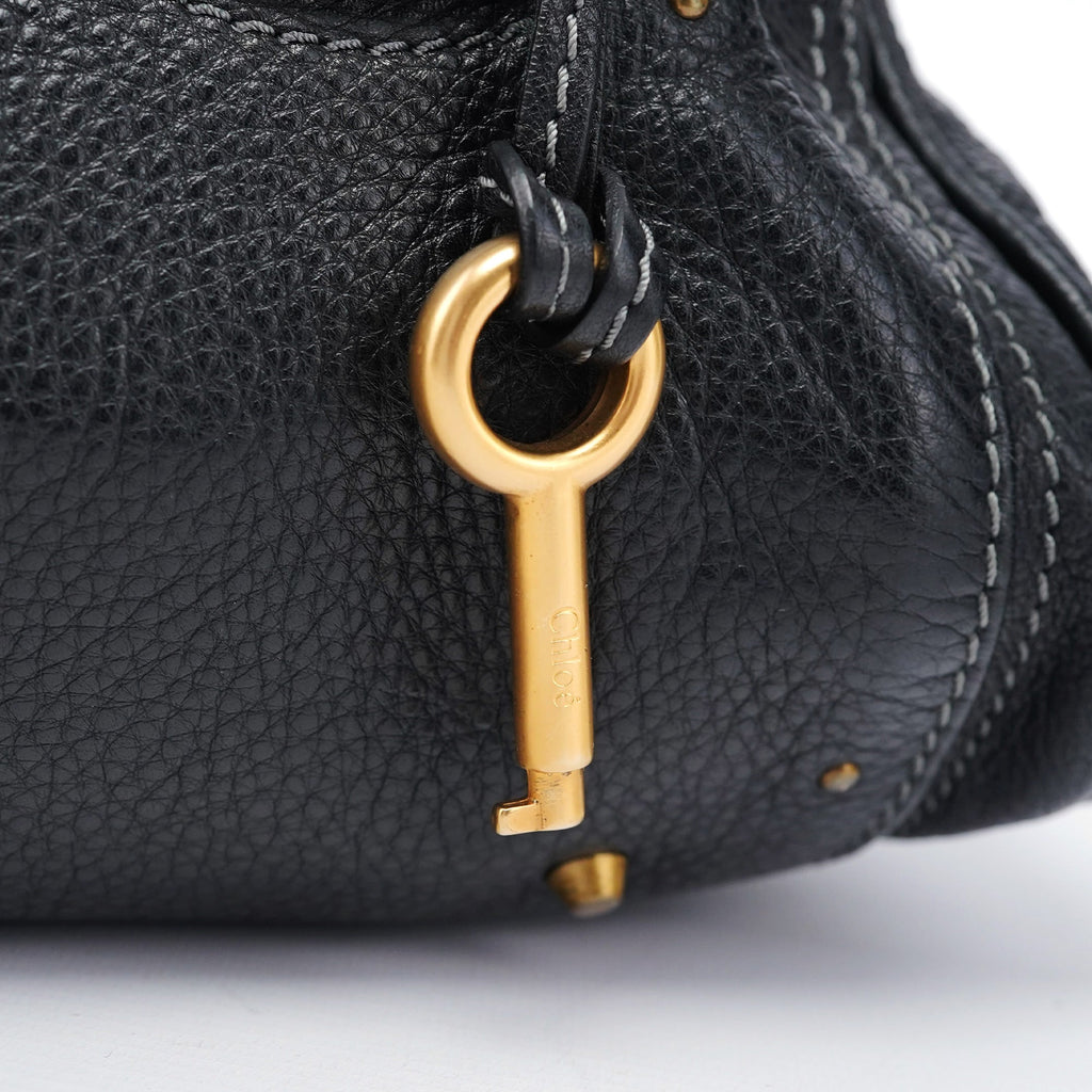 Black Leather Paddington Shoulder Bag