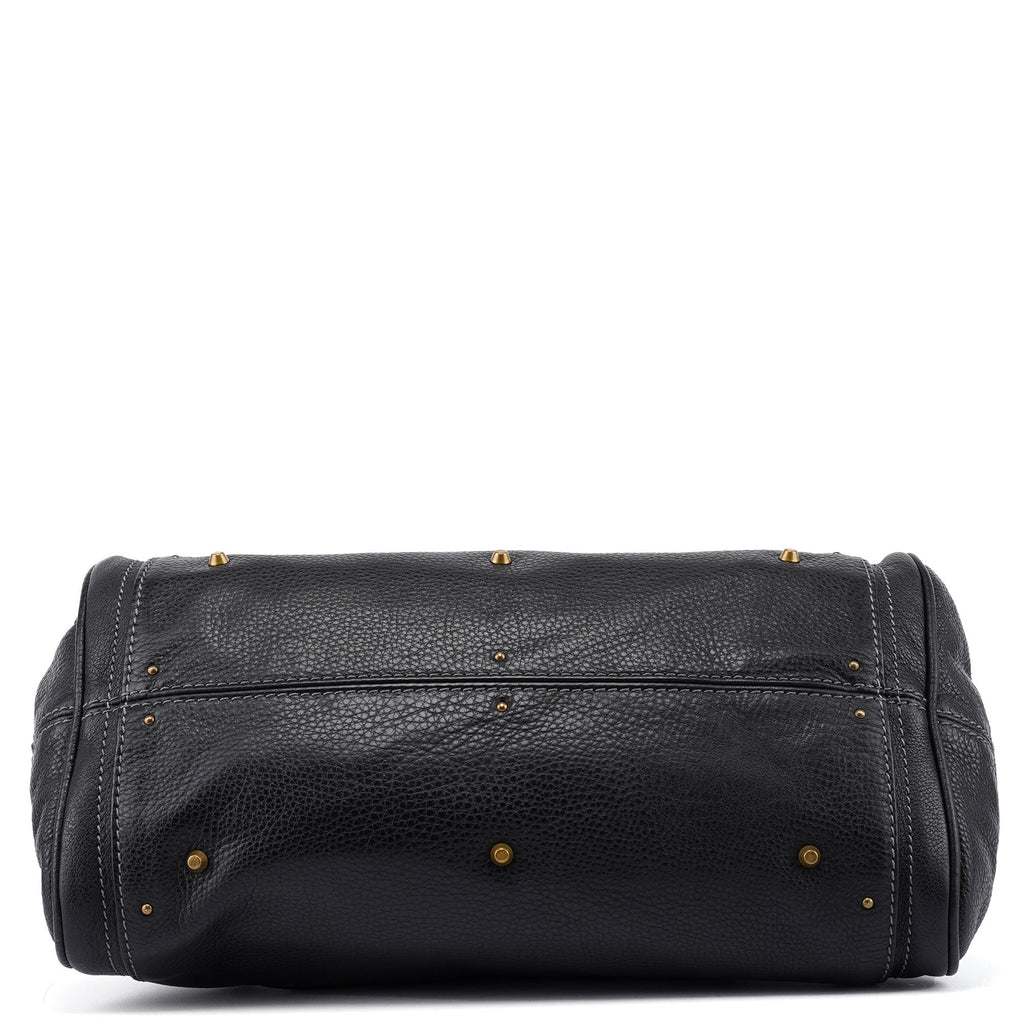 Black Leather Paddington Shoulder Bag