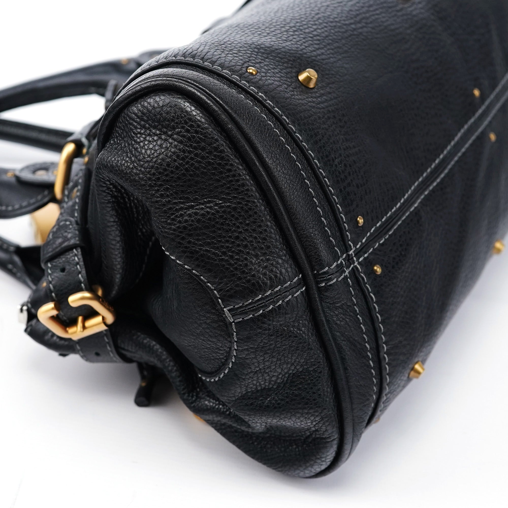 Black Leather Paddington Shoulder Bag