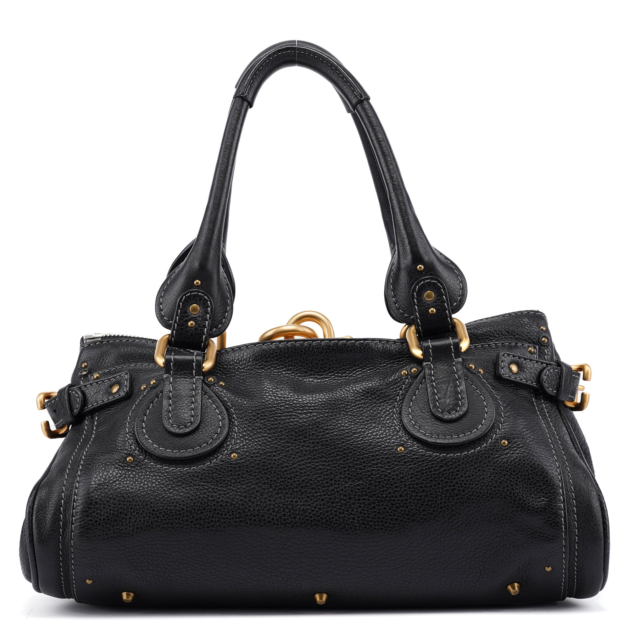 Black Leather Paddington Shoulder Bag