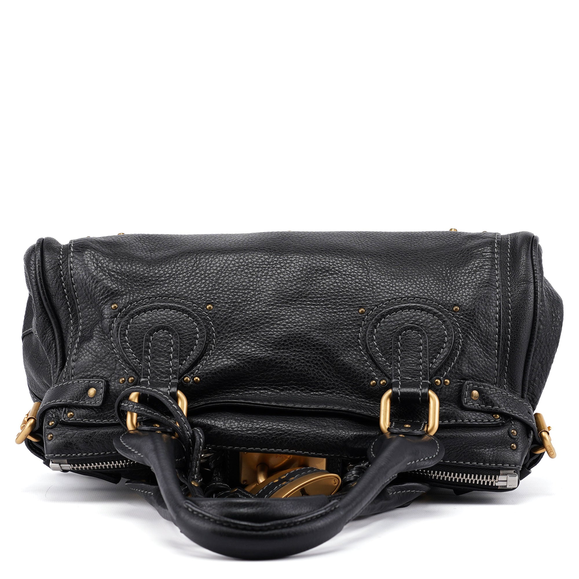 Black Leather Paddington Shoulder Bag