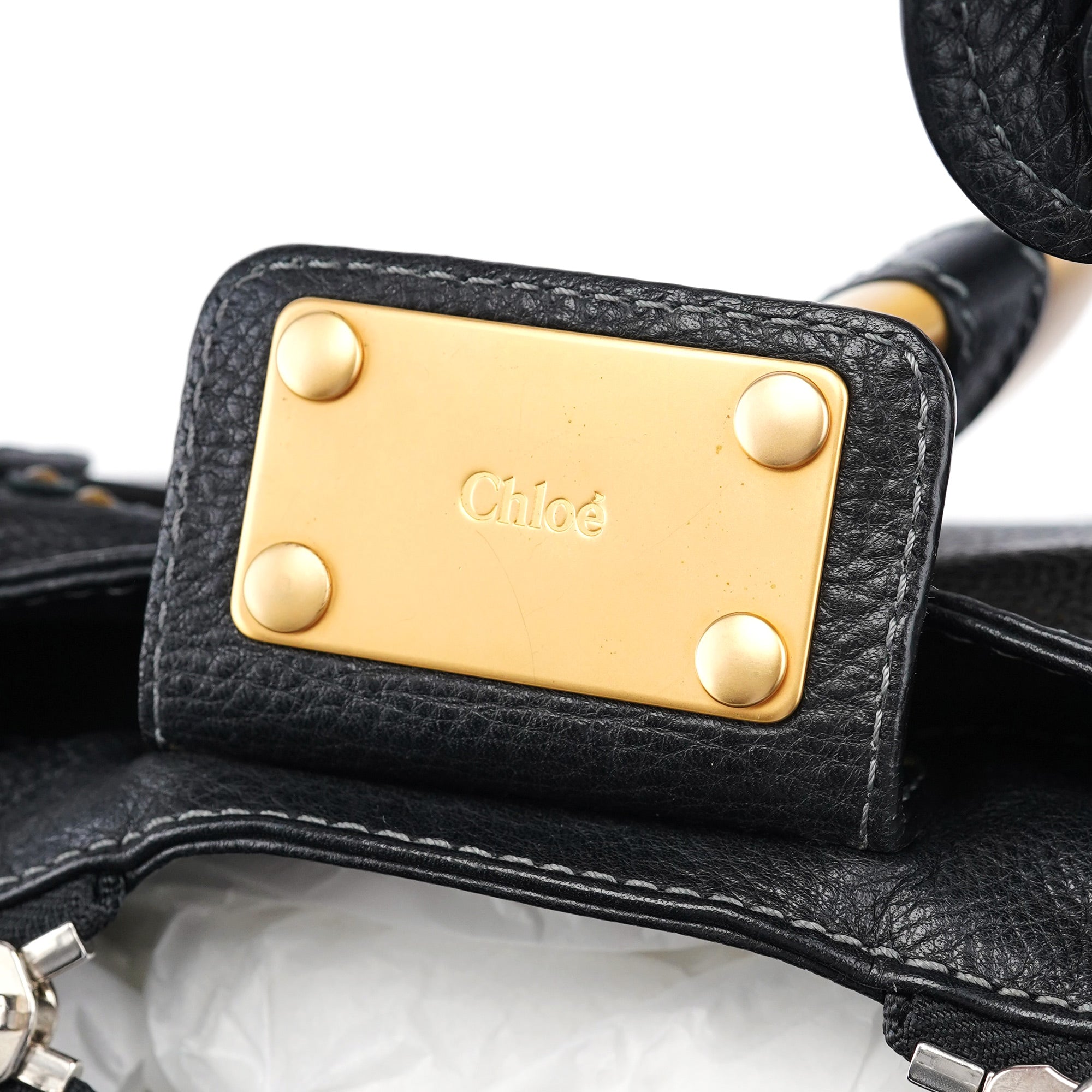 Black Leather Paddington Shoulder Bag